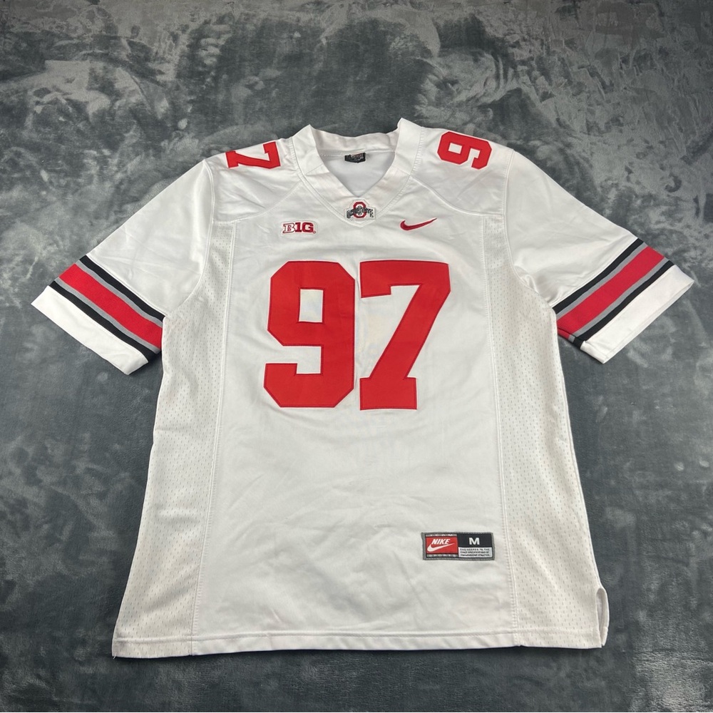 Nike Joey Bosa 97  White And Red Ohio State Football Jersey Adult M
